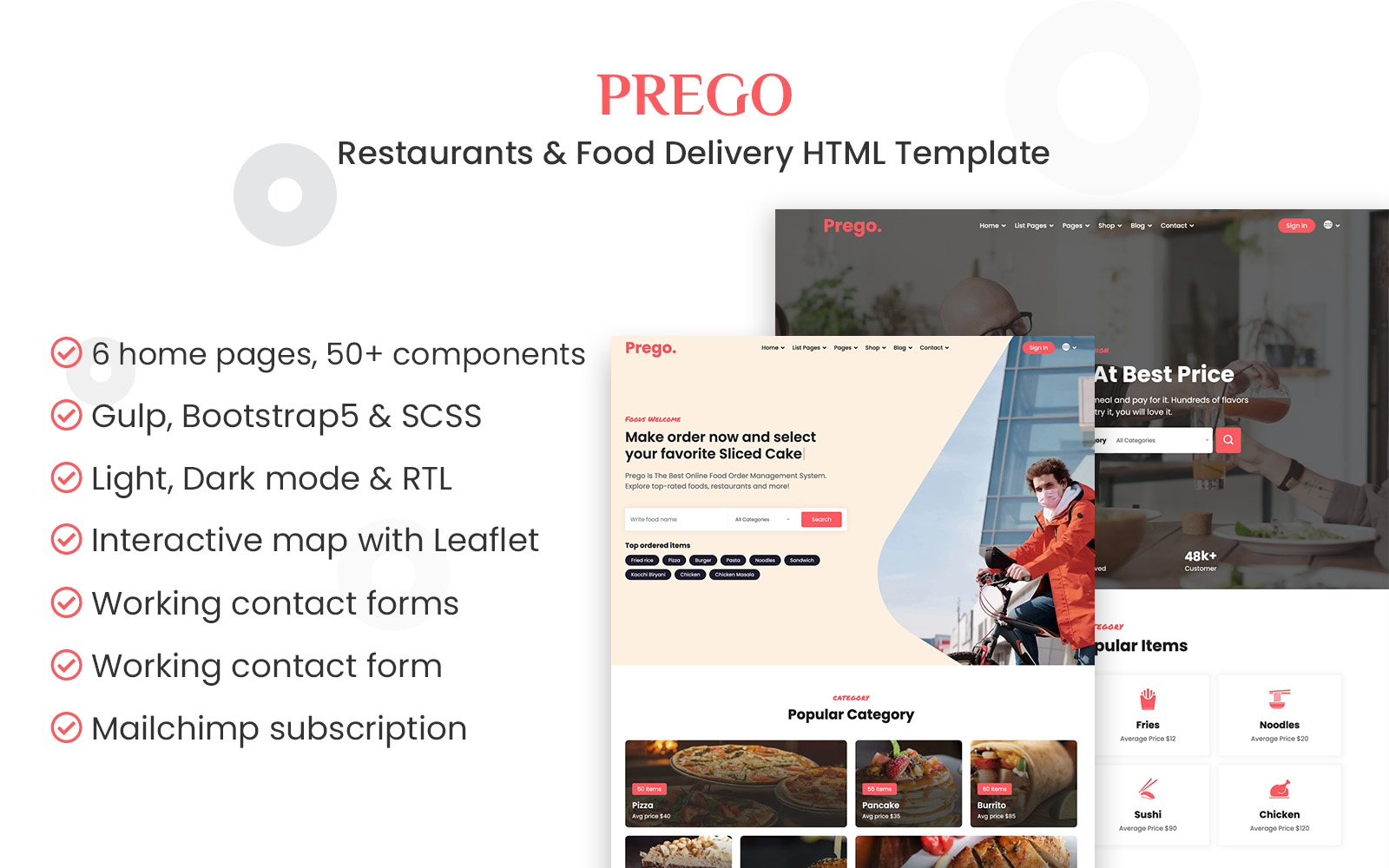 Prego - Restaurants & Food Delivery HTML Template