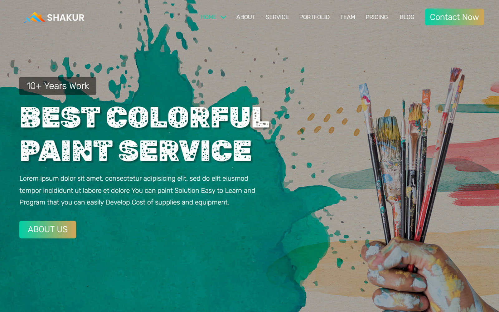 Shakur - Painting Service Company Landing Page Template