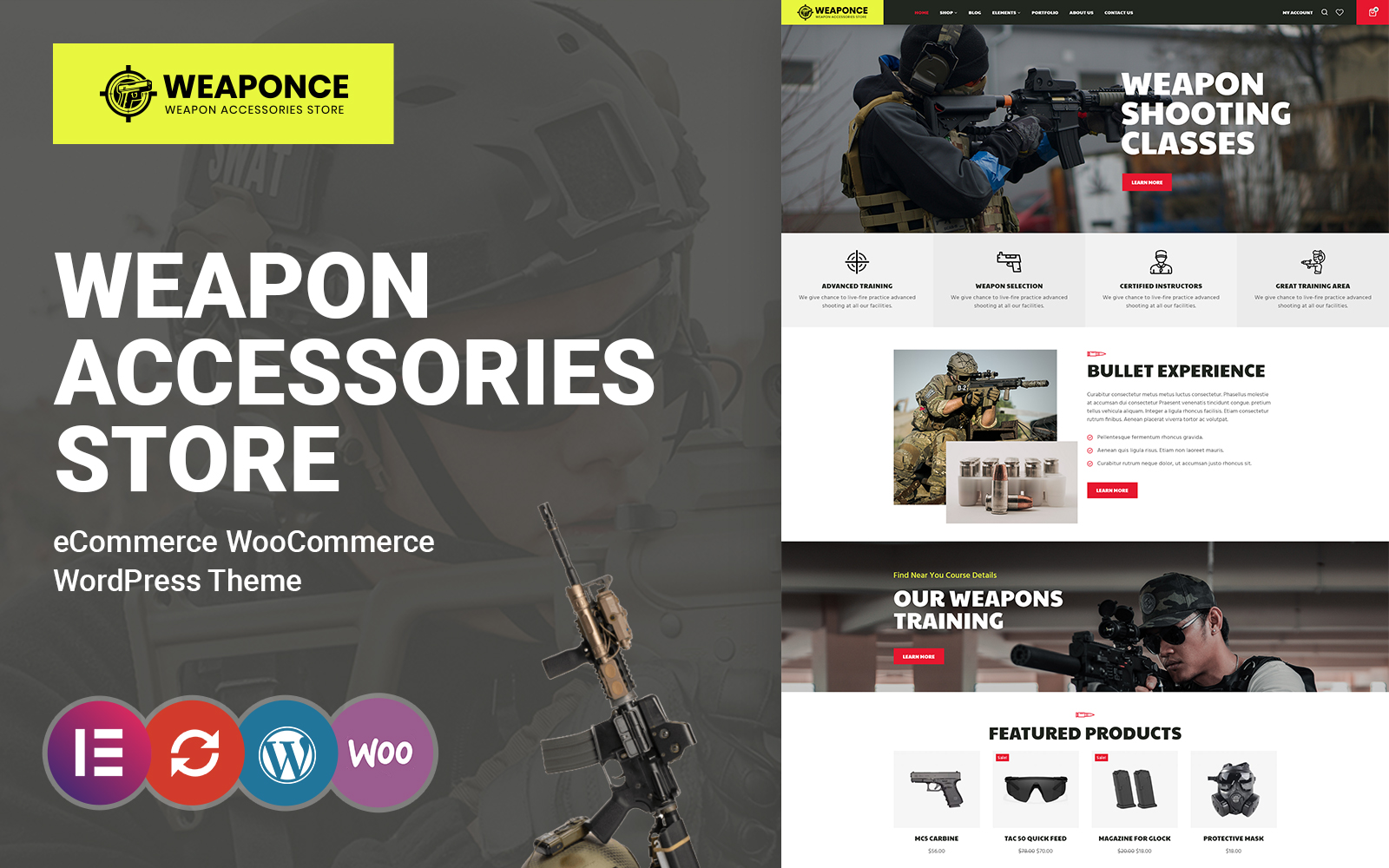 Weaponce - Gun Training, Shooting Club and Weapon WooCommerce Theme