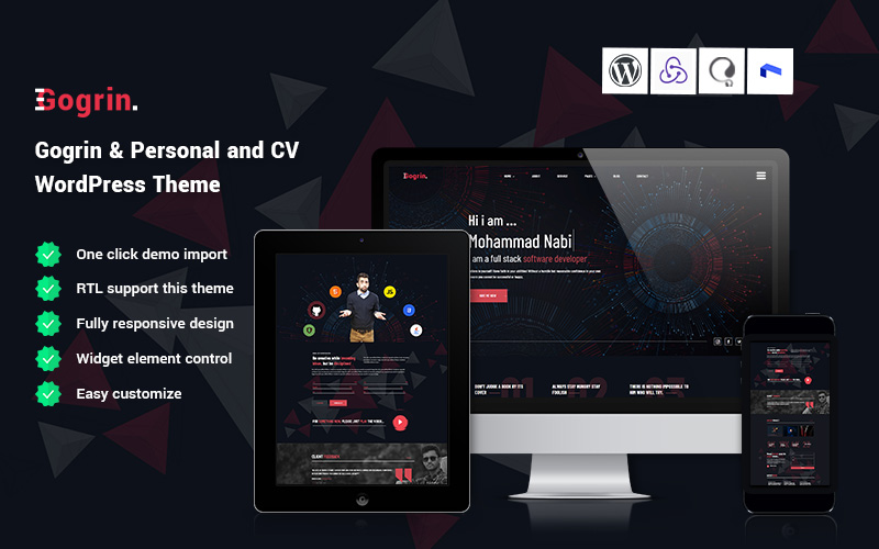 Gogrin - Personal and CV WordPress Theme