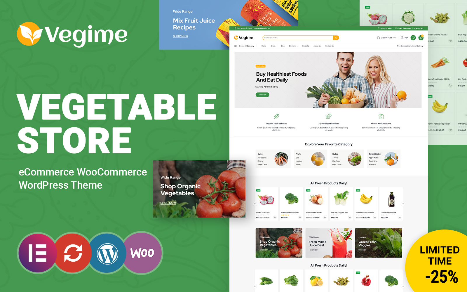 Vegime Vegetable and Grocery WooCommerce Theme