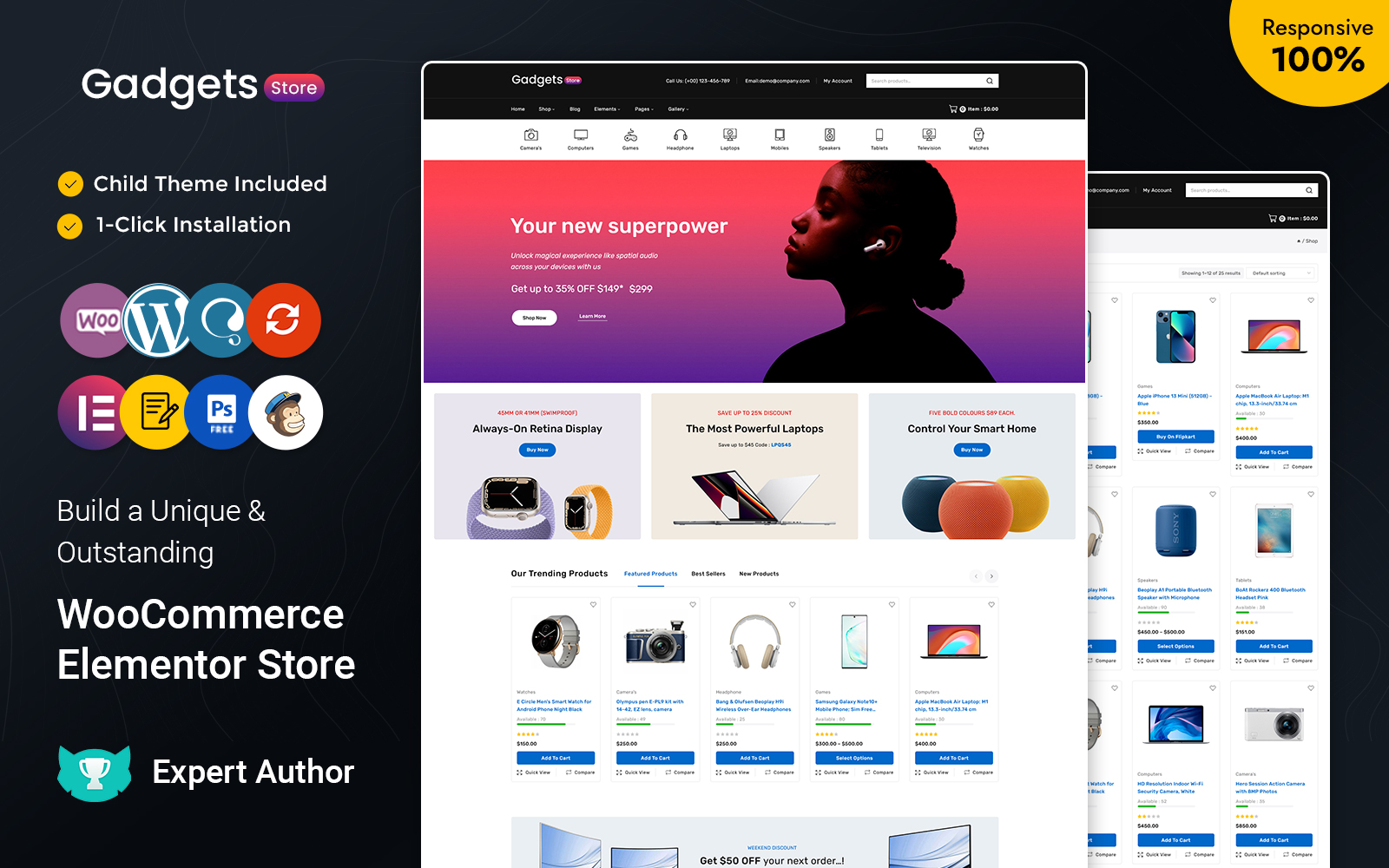 Gadget - Electronics, Gadgets and Computers Multipurpose WooCommerce Responsive Elementor Theme