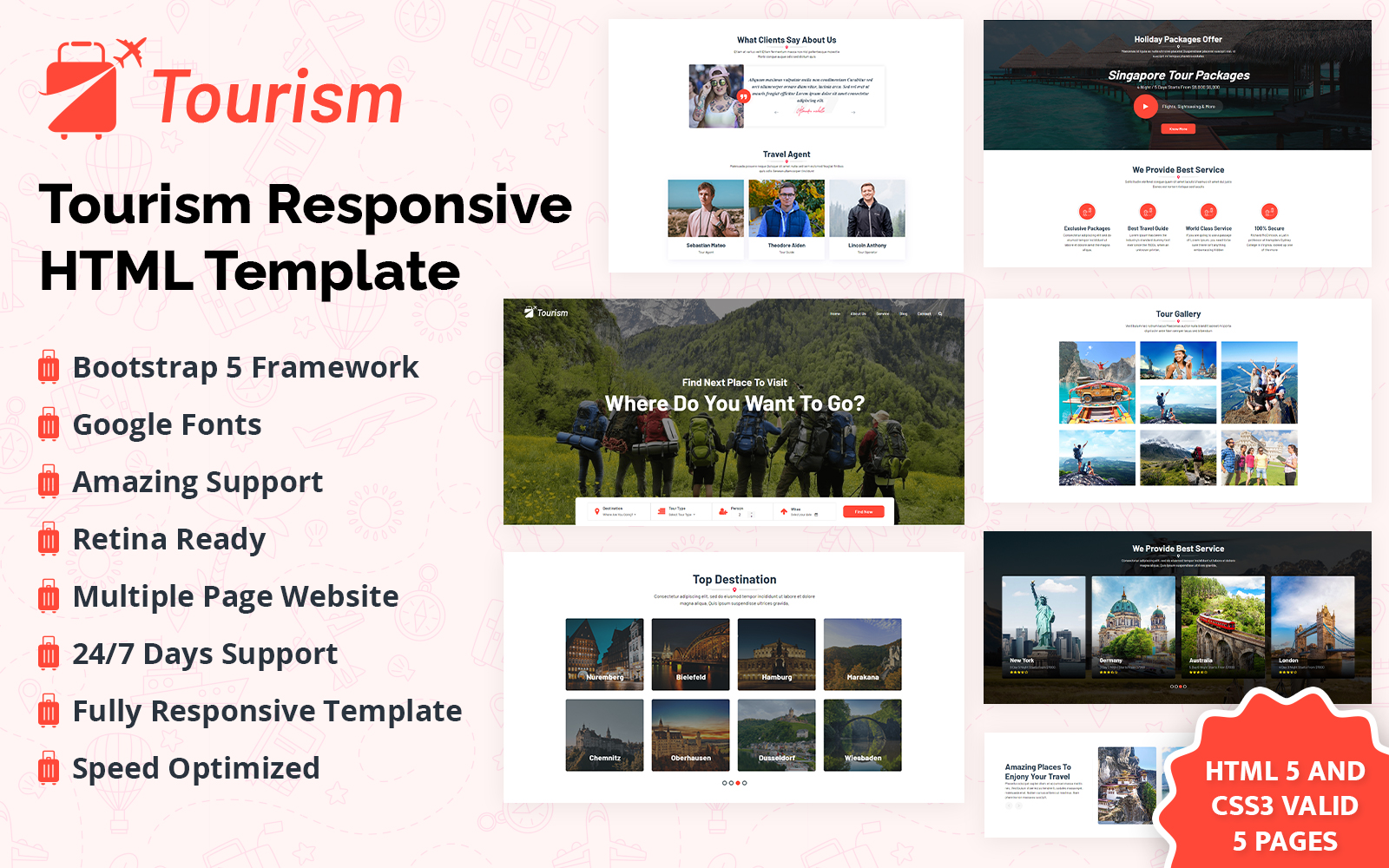 Tourism Responsive HTML Template