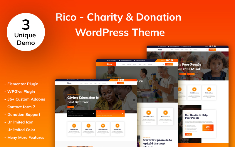 Rico - Charity & Donation WordPress Theme