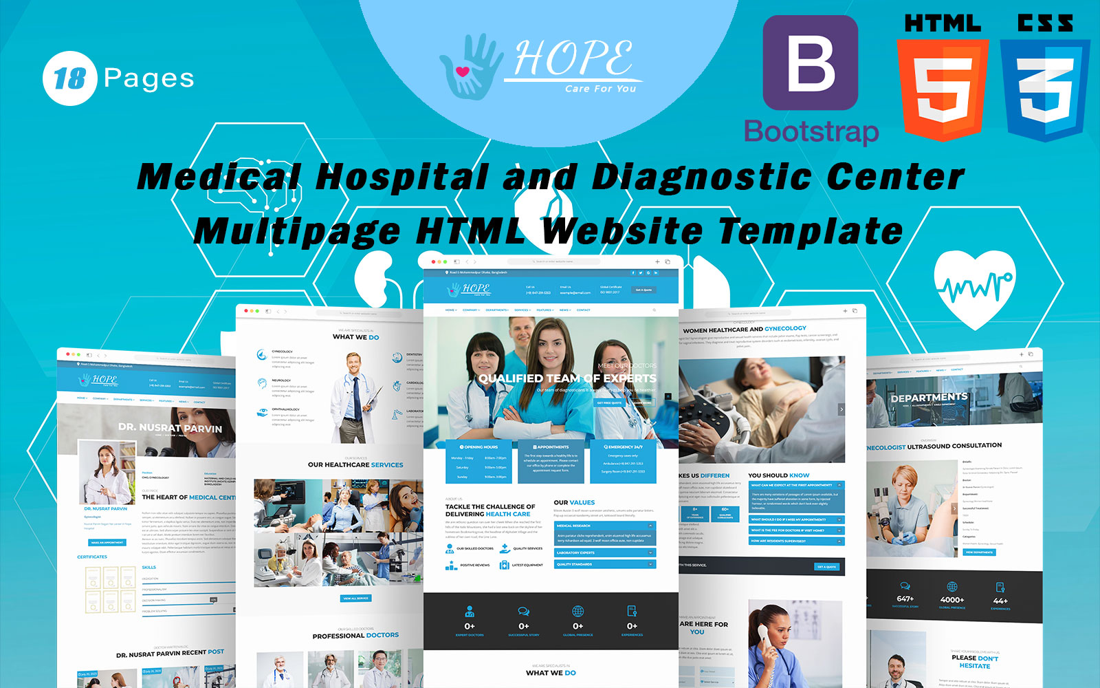 Hope - Medical Hospital and Diagnostic Center Multipage HTML Website Template