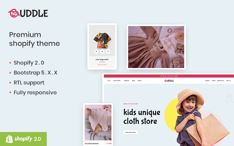 Uddel - The Responsive Kids Fashion Shopify eCommerce Theme