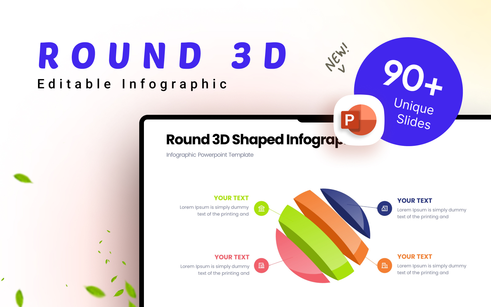 Round 3D Shaped Business Infographic Template