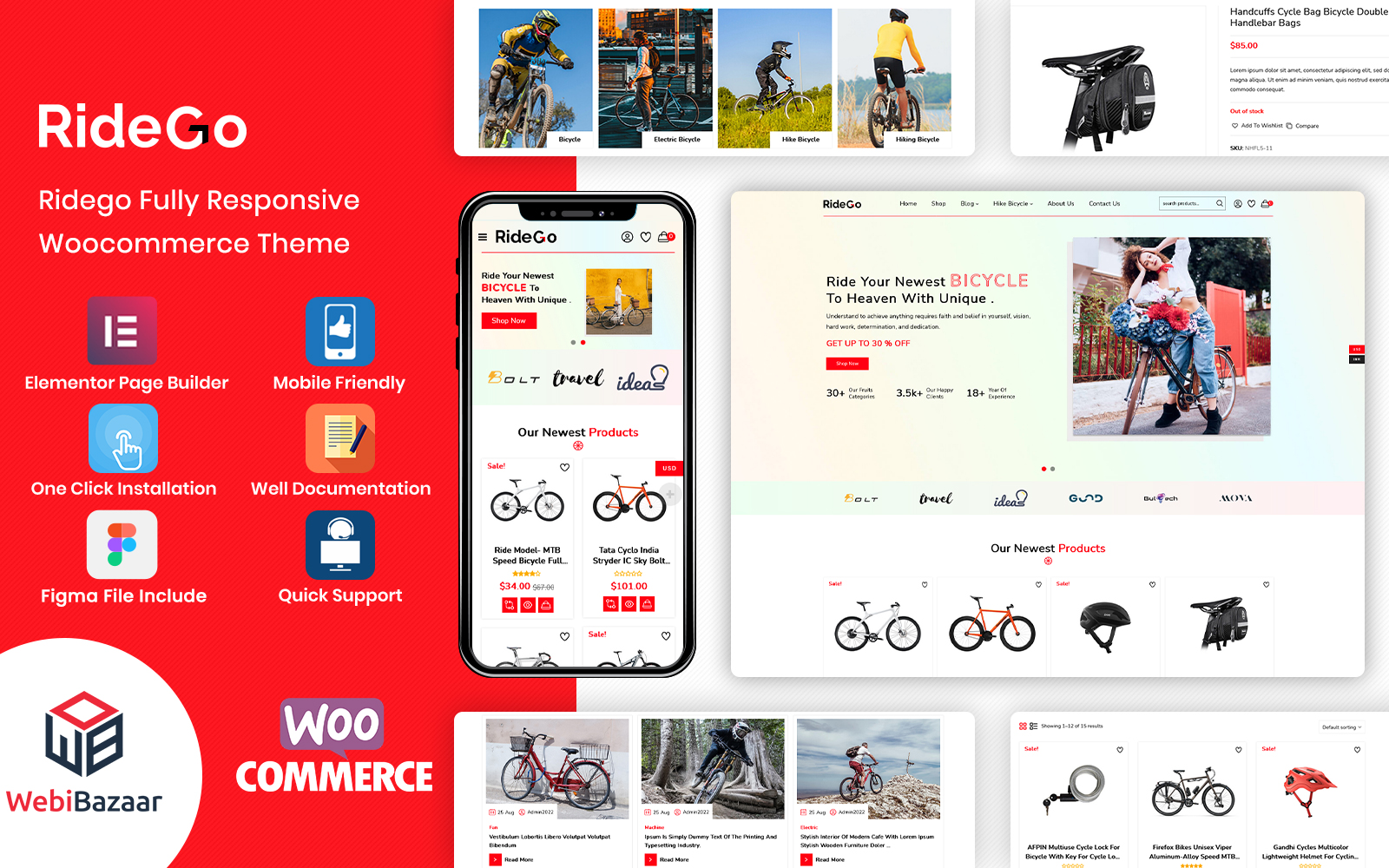 RideGo -  Bicycle & Motorcycle Elementor WordPress Theme