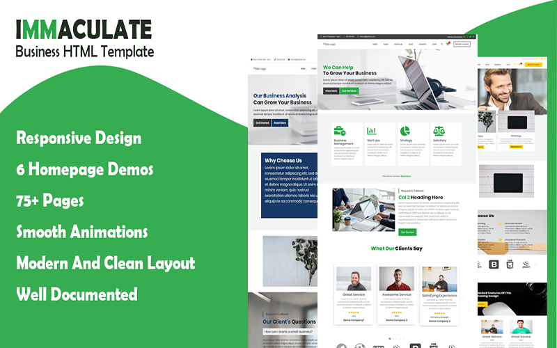 Immaculate Business Multipurpose Consulting HTML Template