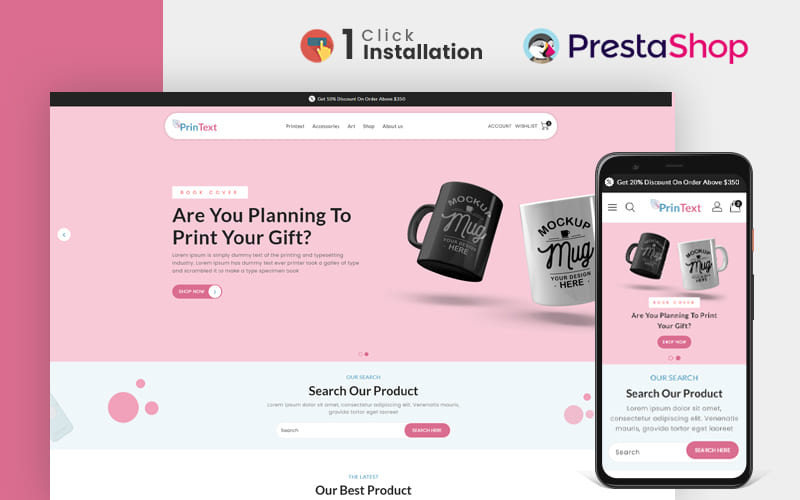 Printext T-Shirt Store, Printing Prestashop Theme