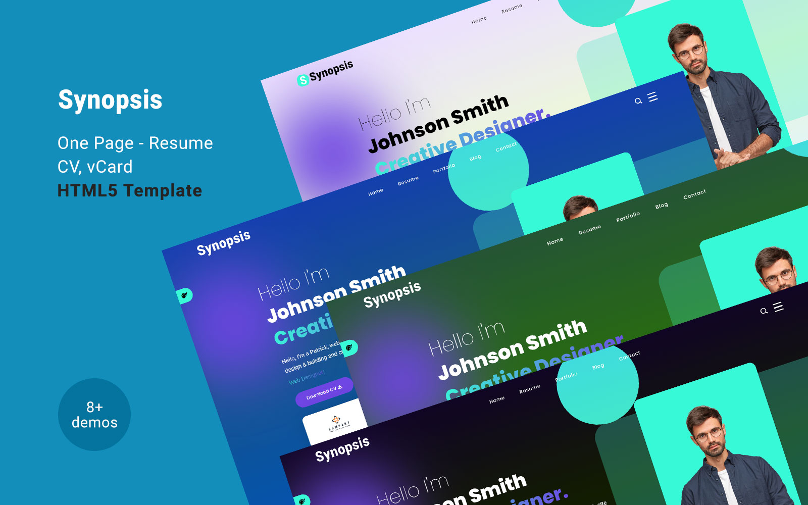 Synopsis - One Page Resume / CV / vCard HTML5 Template