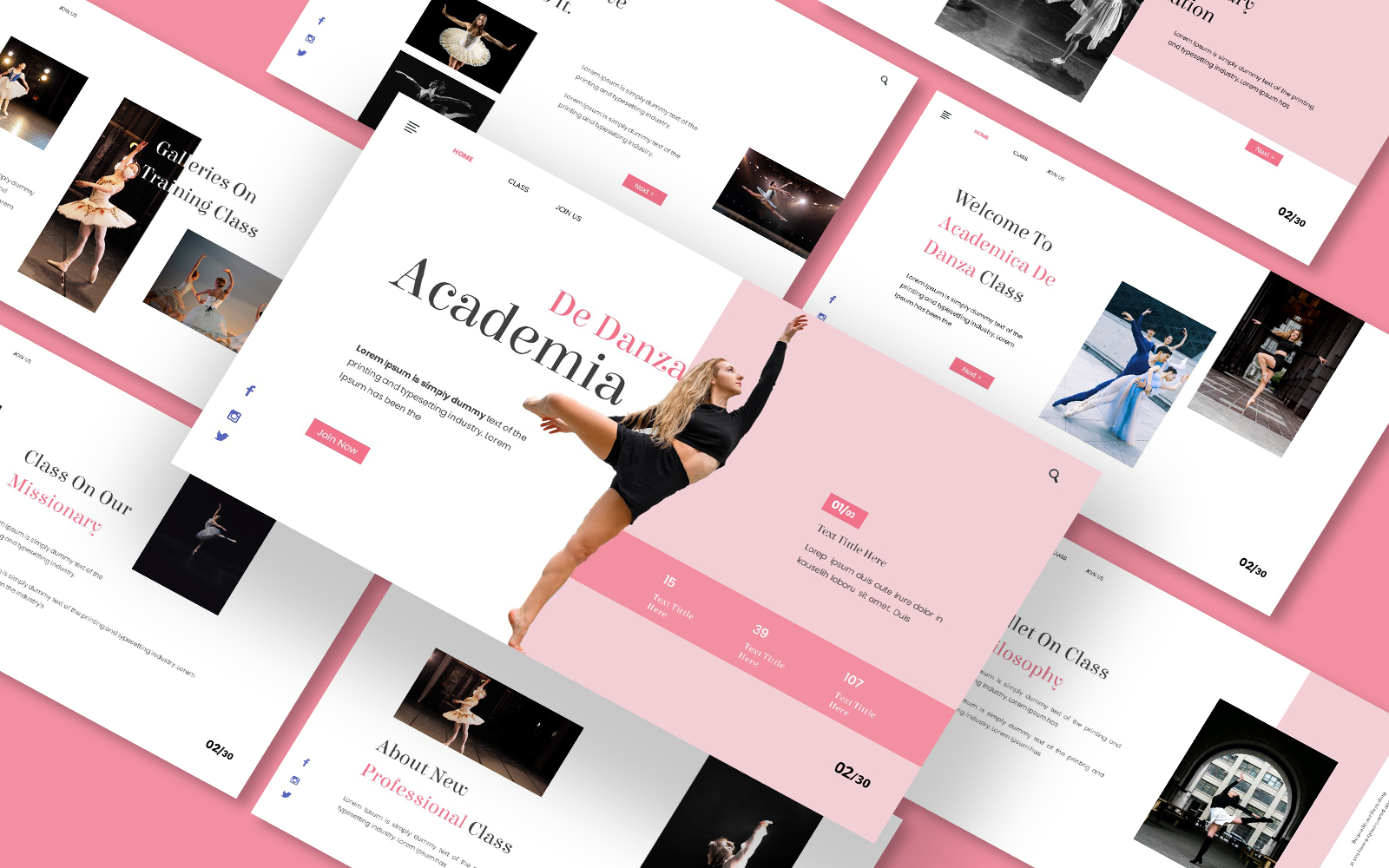 Academia De Danza Powerpoint Presentation Template