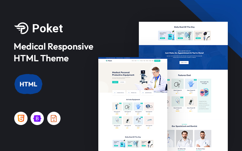 Poket – Medical Service Responsive Website Template