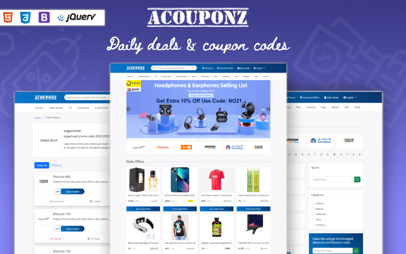 AcouponZ - Daily deals & coupon codes Bootstrap template