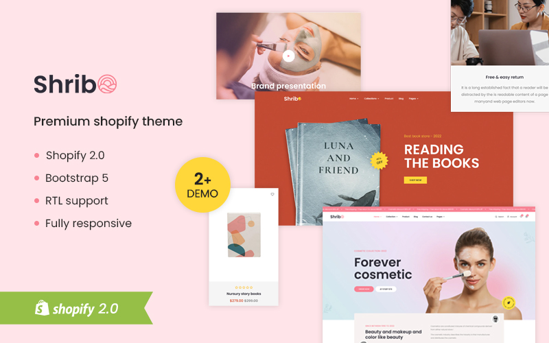 Shribo - The Cosmetic, Beauty and Books Responsive Ecommerce Shopify Theme
