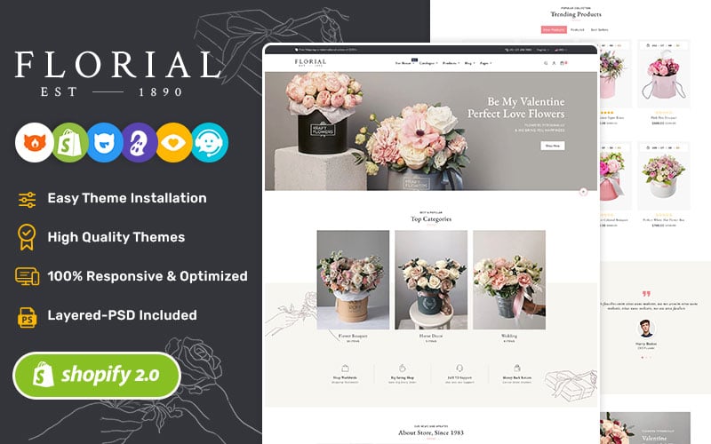 Florial - Flower & Decoration Shopify 2.0 Responsive Theme
