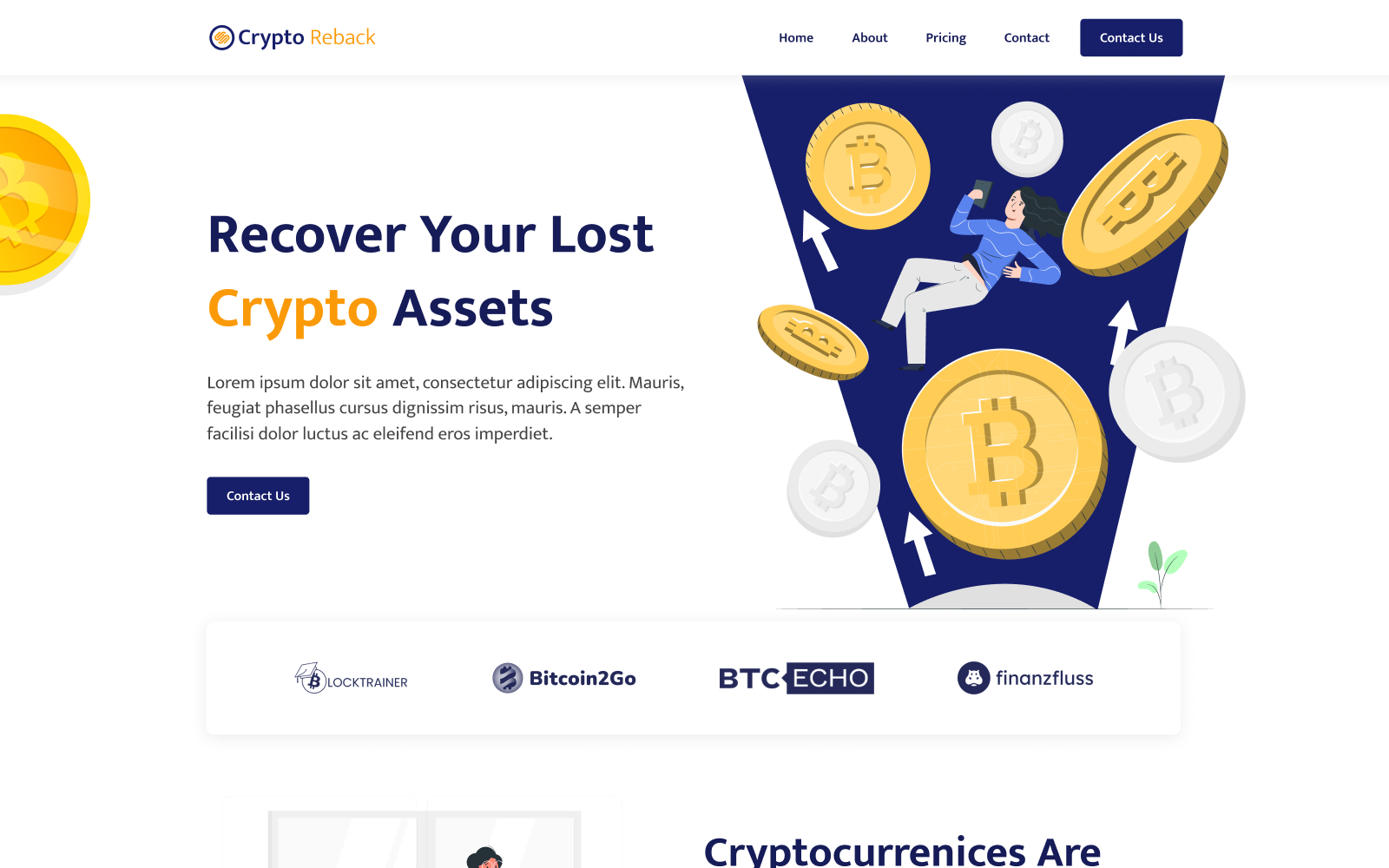 Crypto Reback - Crypto Recovery Services Website Theme + NextJS + TailwindCSS