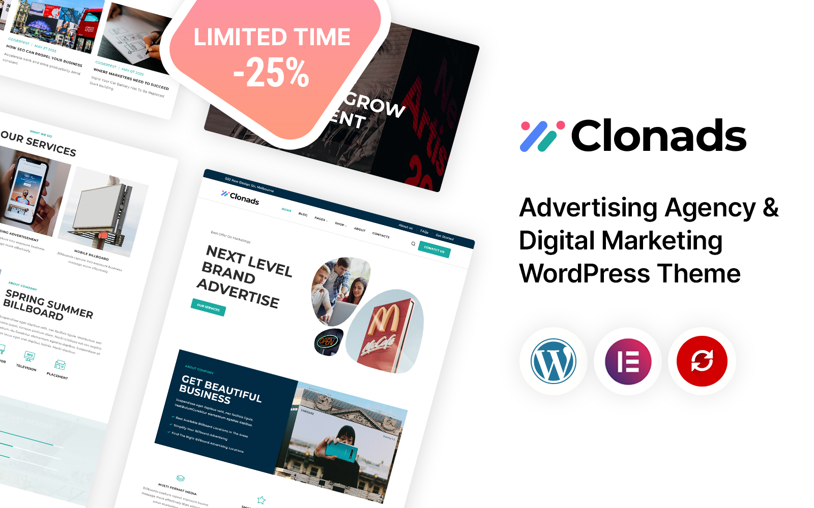 Clonads - Advertising Agency & Digital Marketing WordPress Theme