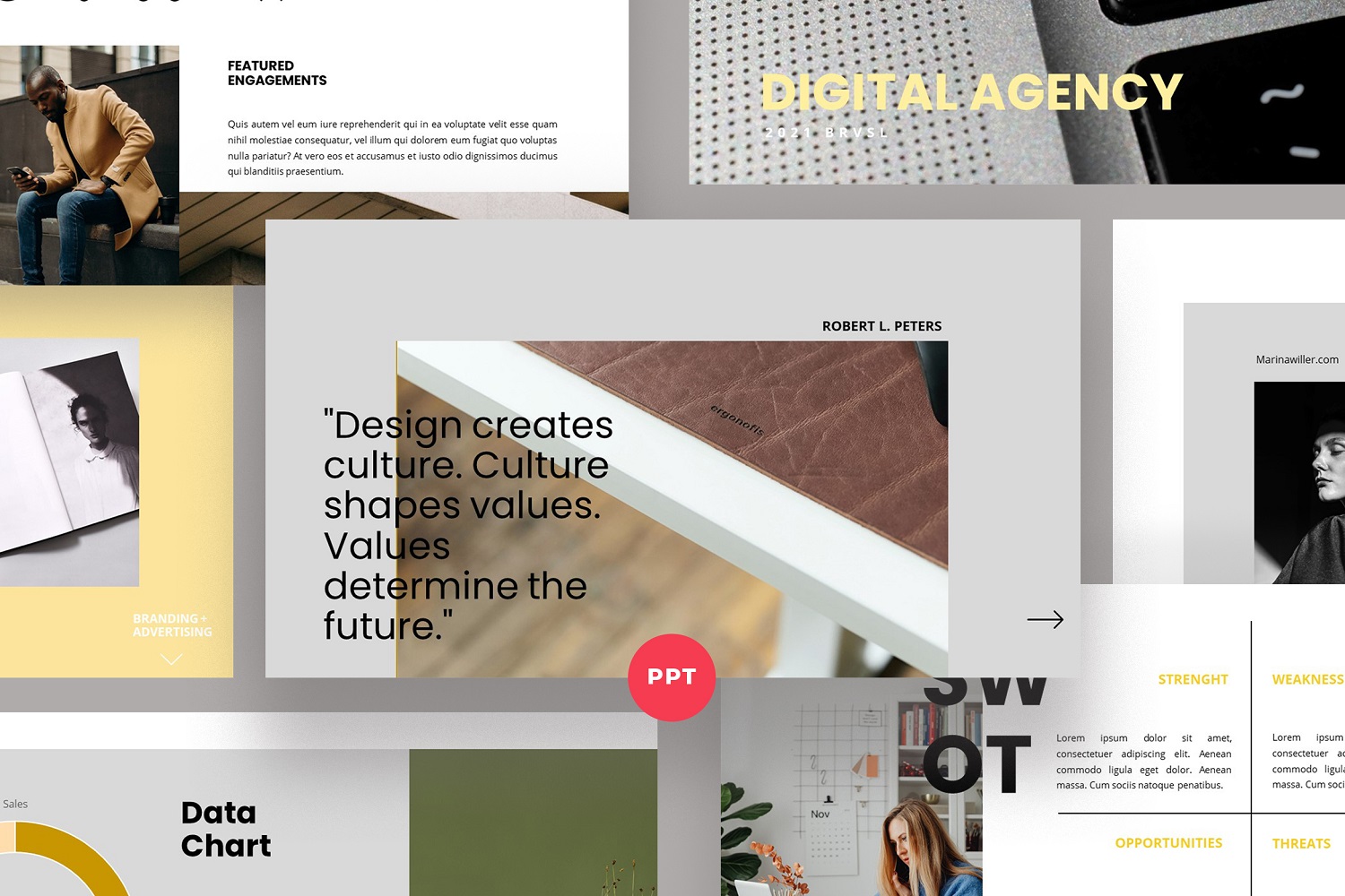 Clean Creative Agency PowerPoint Template