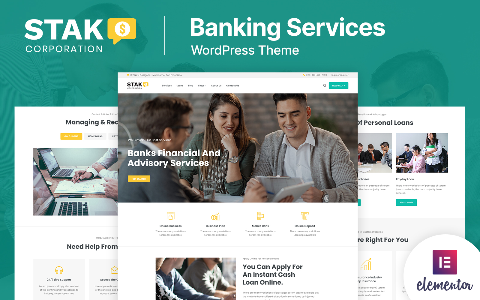 Stak - Banking, Loan Business and Finance WordPress Theme