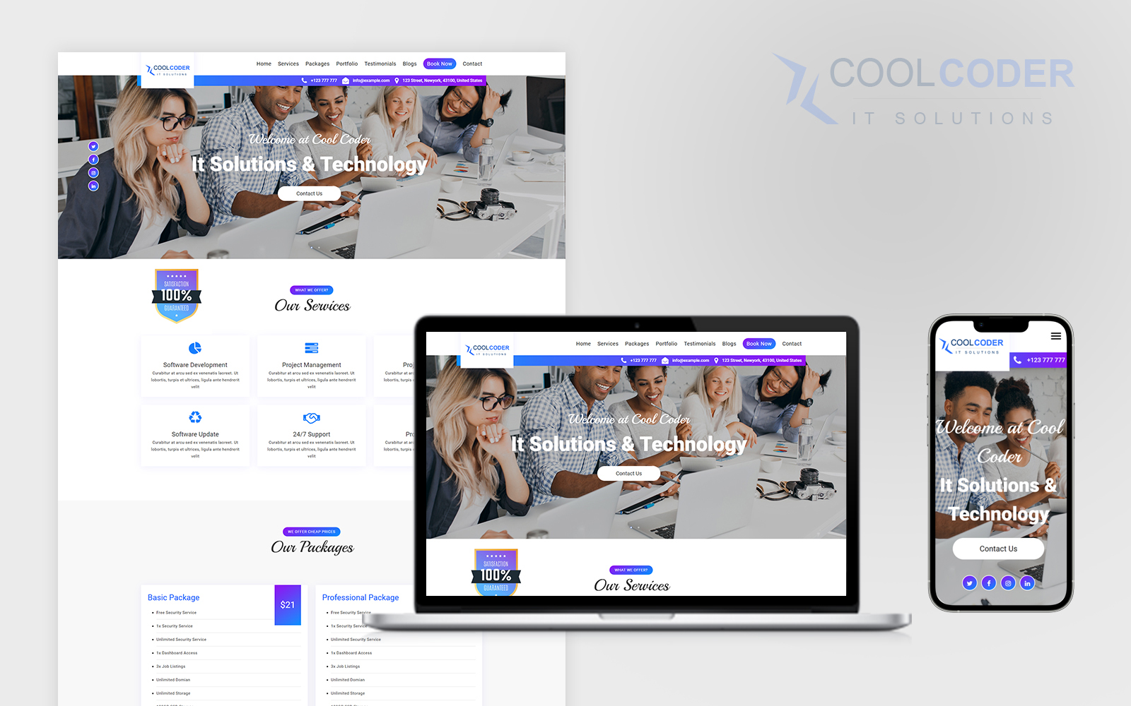 Cool Coder - Software Company Landing Page Template