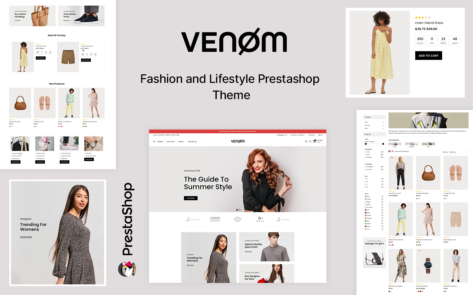 Venom Fashion and Apparel Store PrestaShop Theme