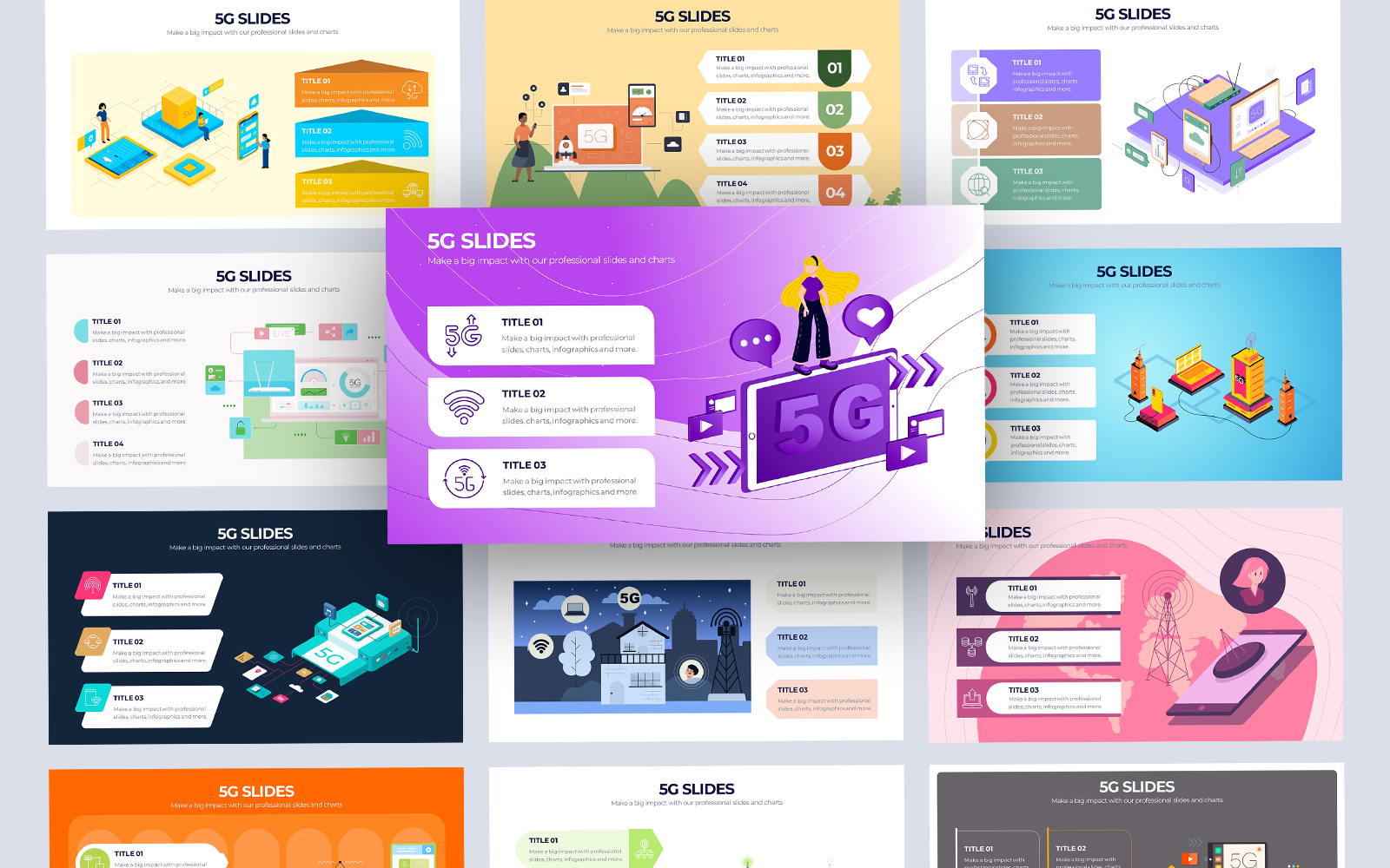 5G Network Vector Infographic PowerPoint Template