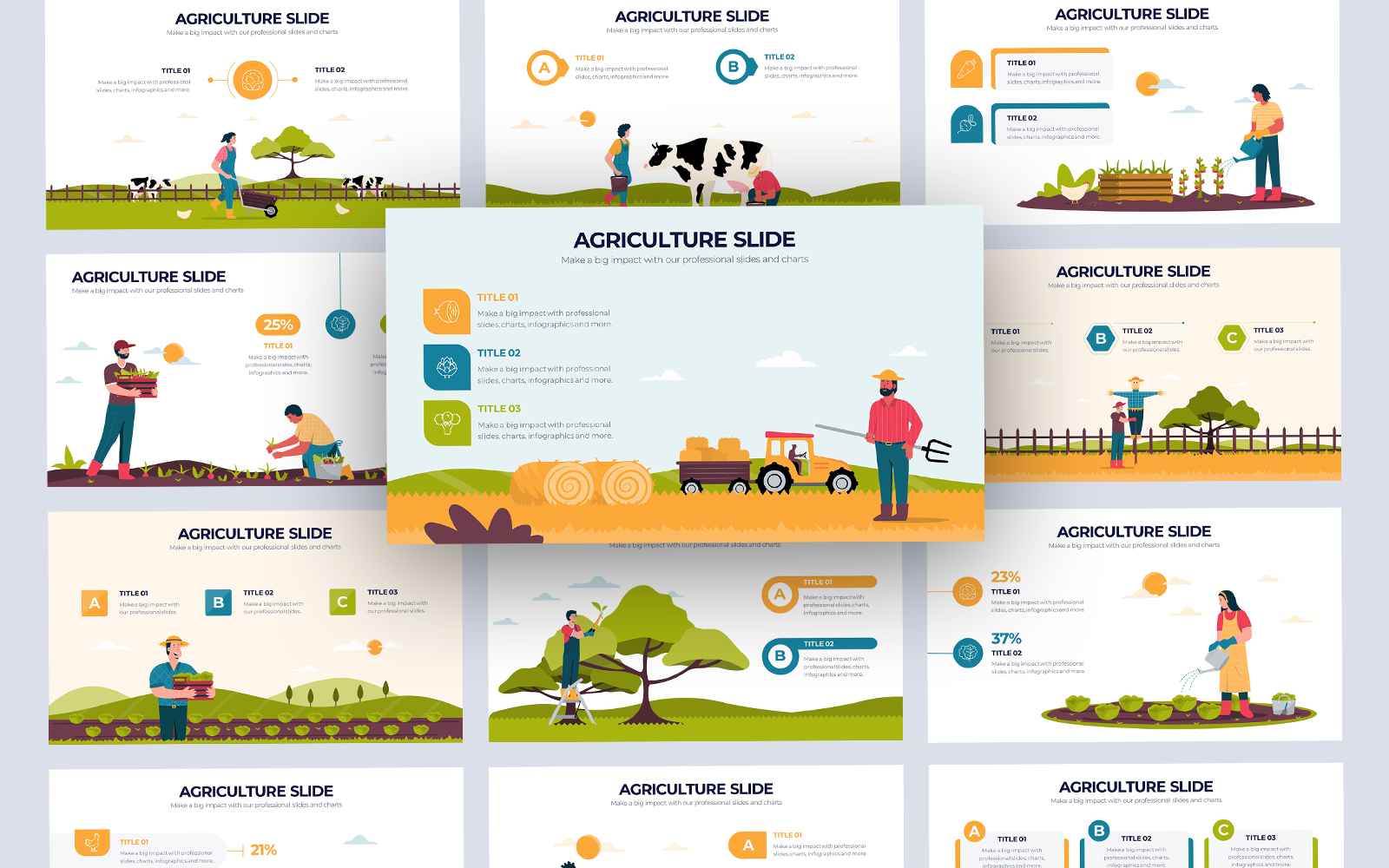 Agriculture Vector Infographic PowerPoint Template