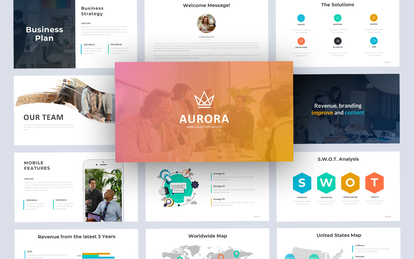 Aurora Modern Business PowerPoint Template