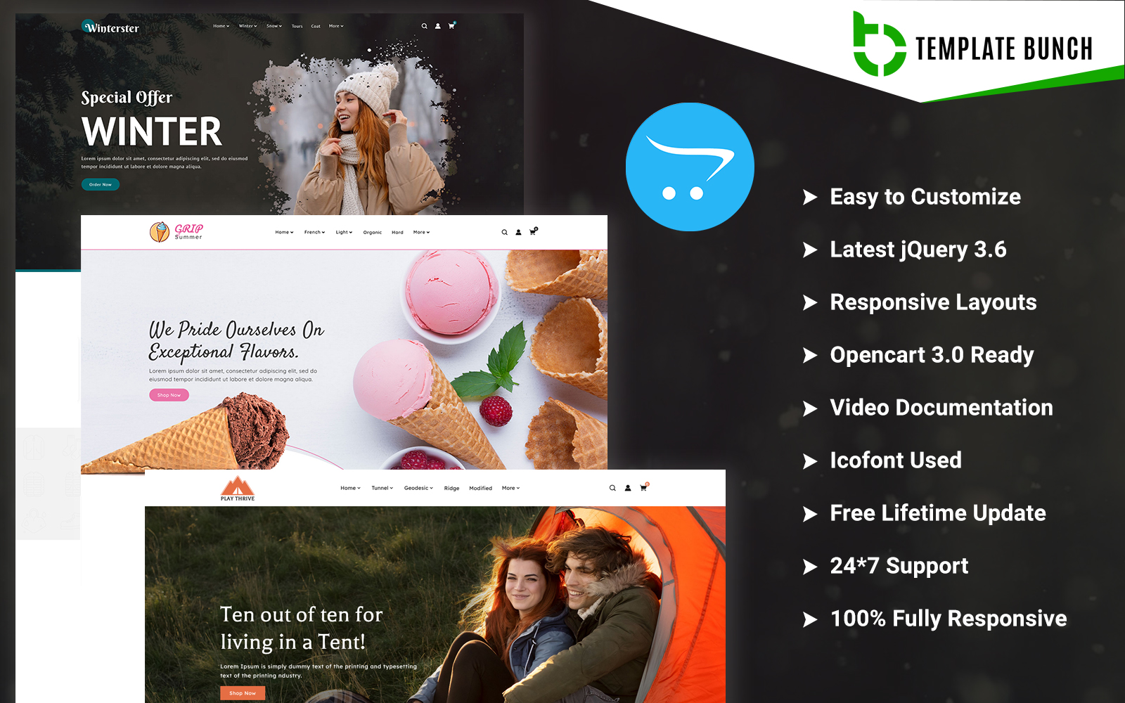 Amenity - Winter and Summer with Tent - Responsive OpenCart Theme for eCommerce