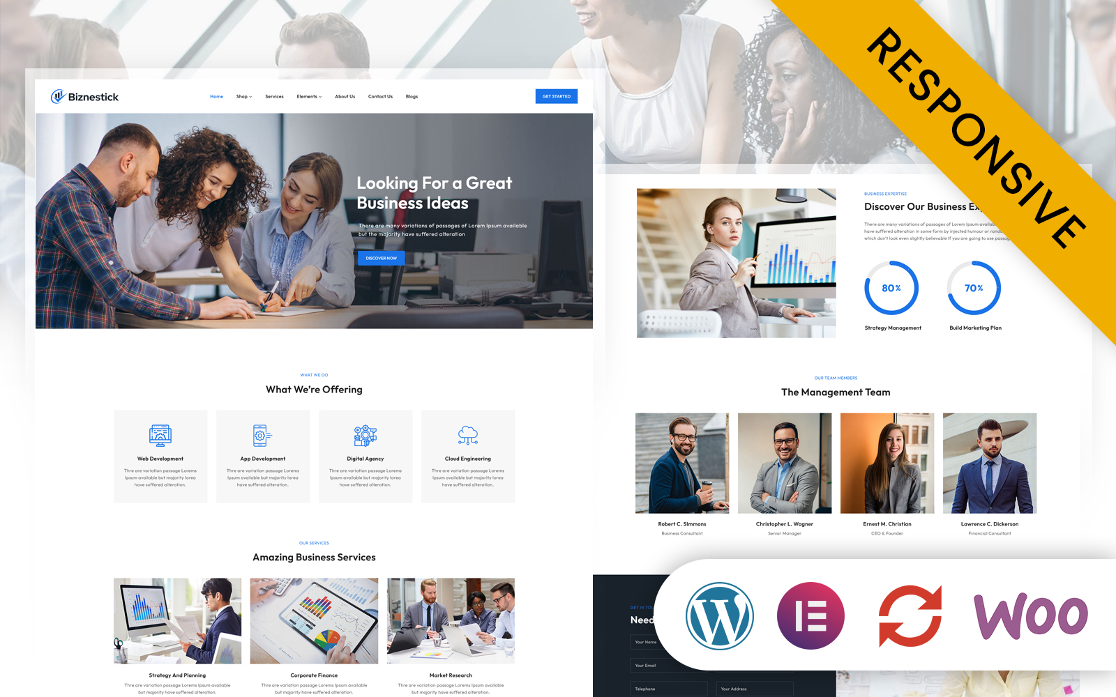 Biznestick - Corporate Business Elementor WordPress Theme