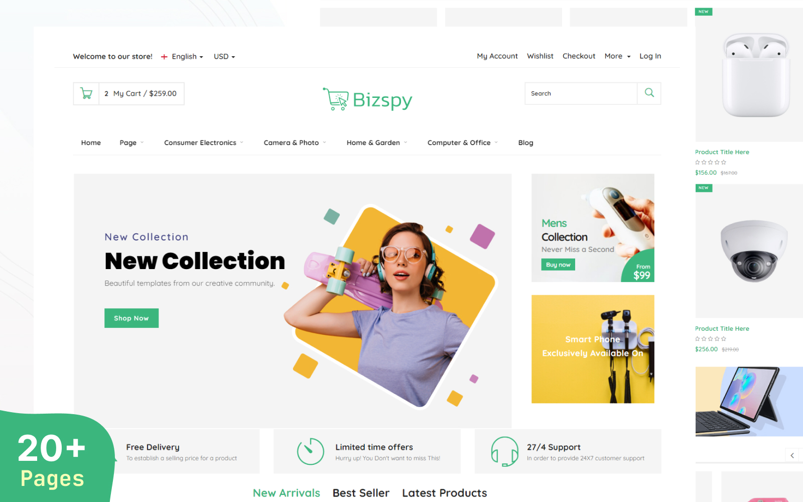 Bizspy eCommerce Modern HTML Template