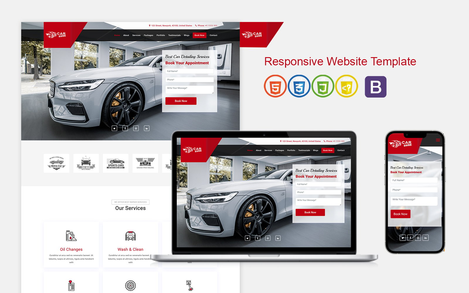 Carzone - Car Repairing & Car Detailing Services Website Template