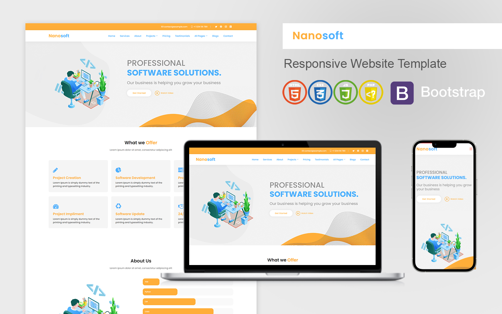 Nanosoft - Technology and It Solution Responsive Website Template