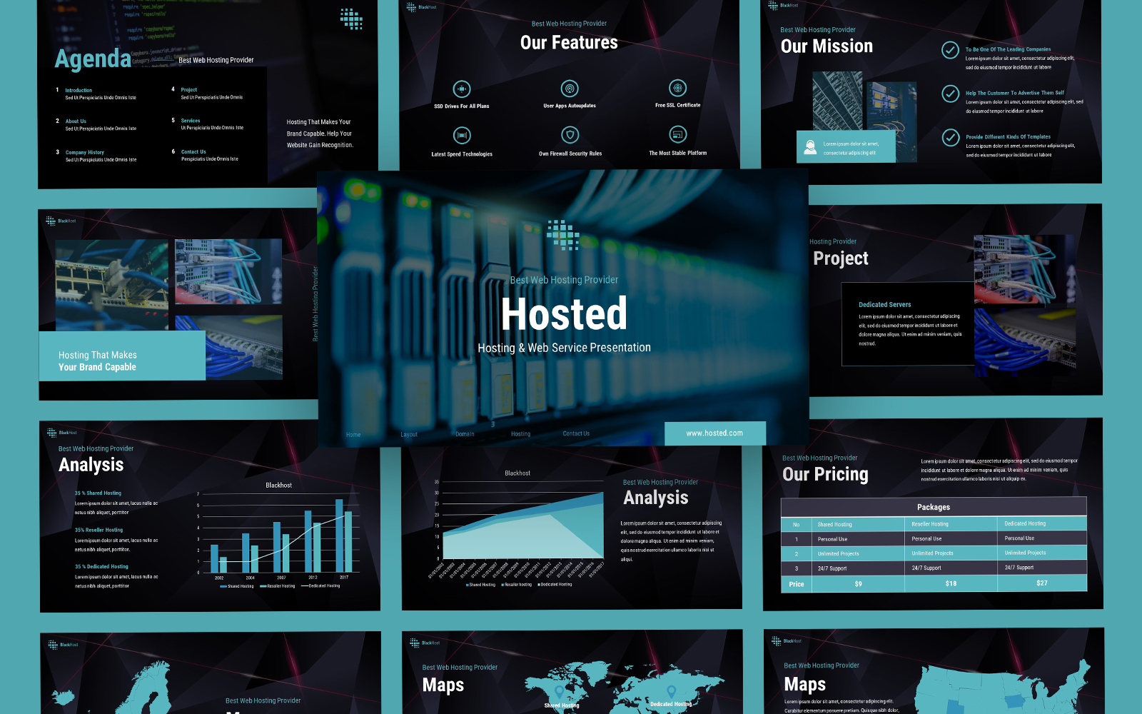Hosted Hosting & Web Servies PowerPoint Template