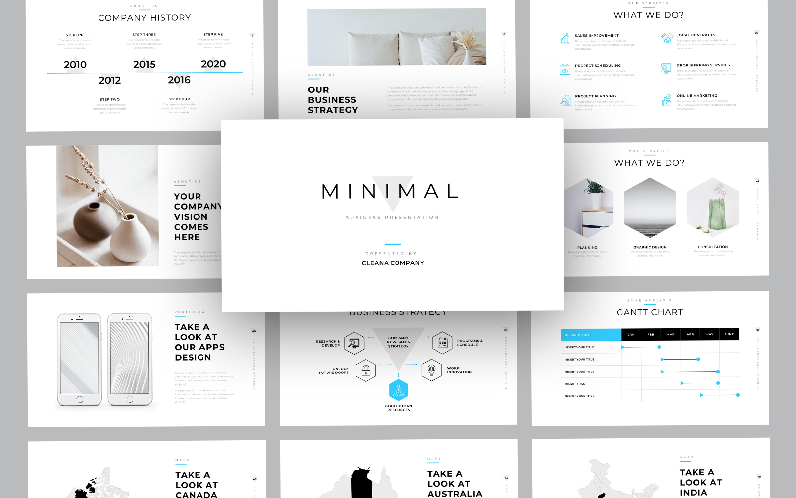 Cleana Minimal Business PowerPoint Template