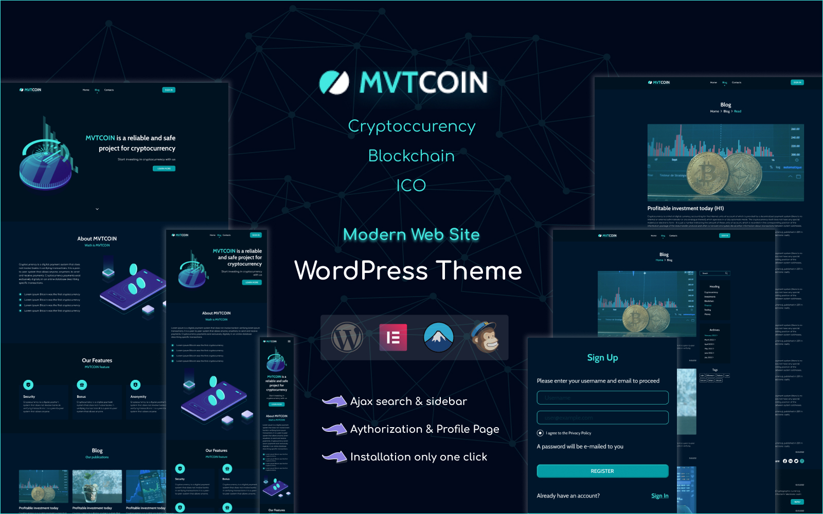 MVTCoin - Cryptocurrency - Bitcoin WordPress Theme
