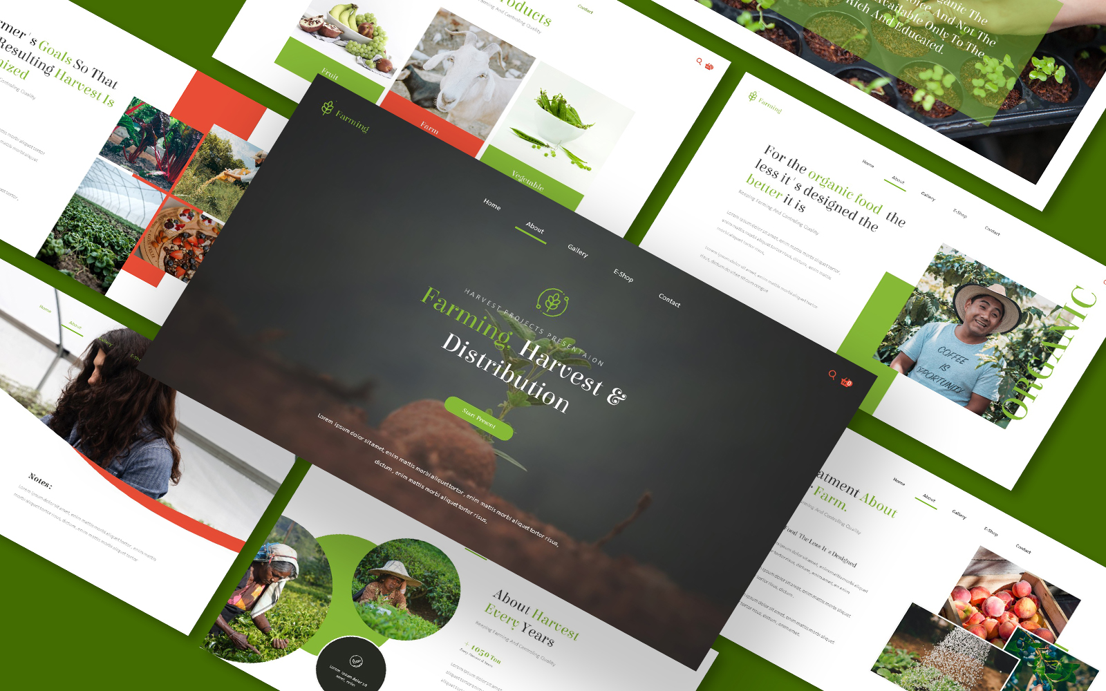 Farming & Distribution Powerpoint Template
