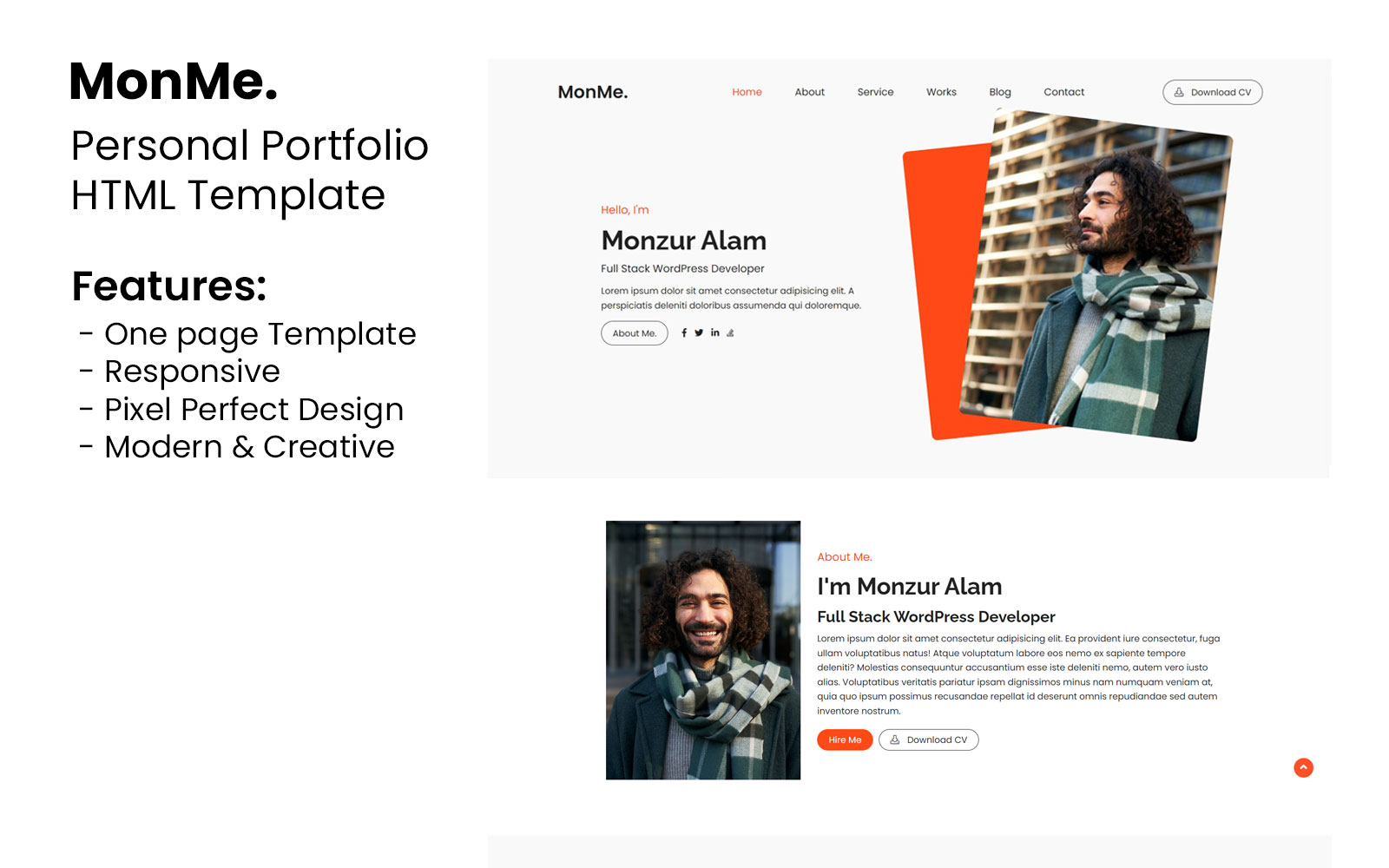 MonMe - Personal Portfolio HTML Template