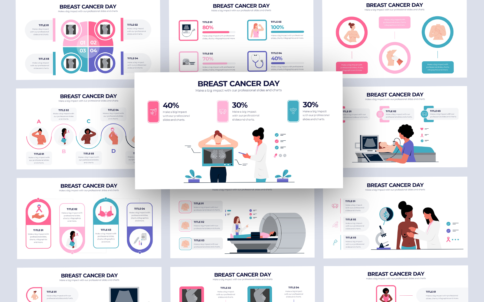 Breast Cancer Day Vector Infographic PowerPoint Template