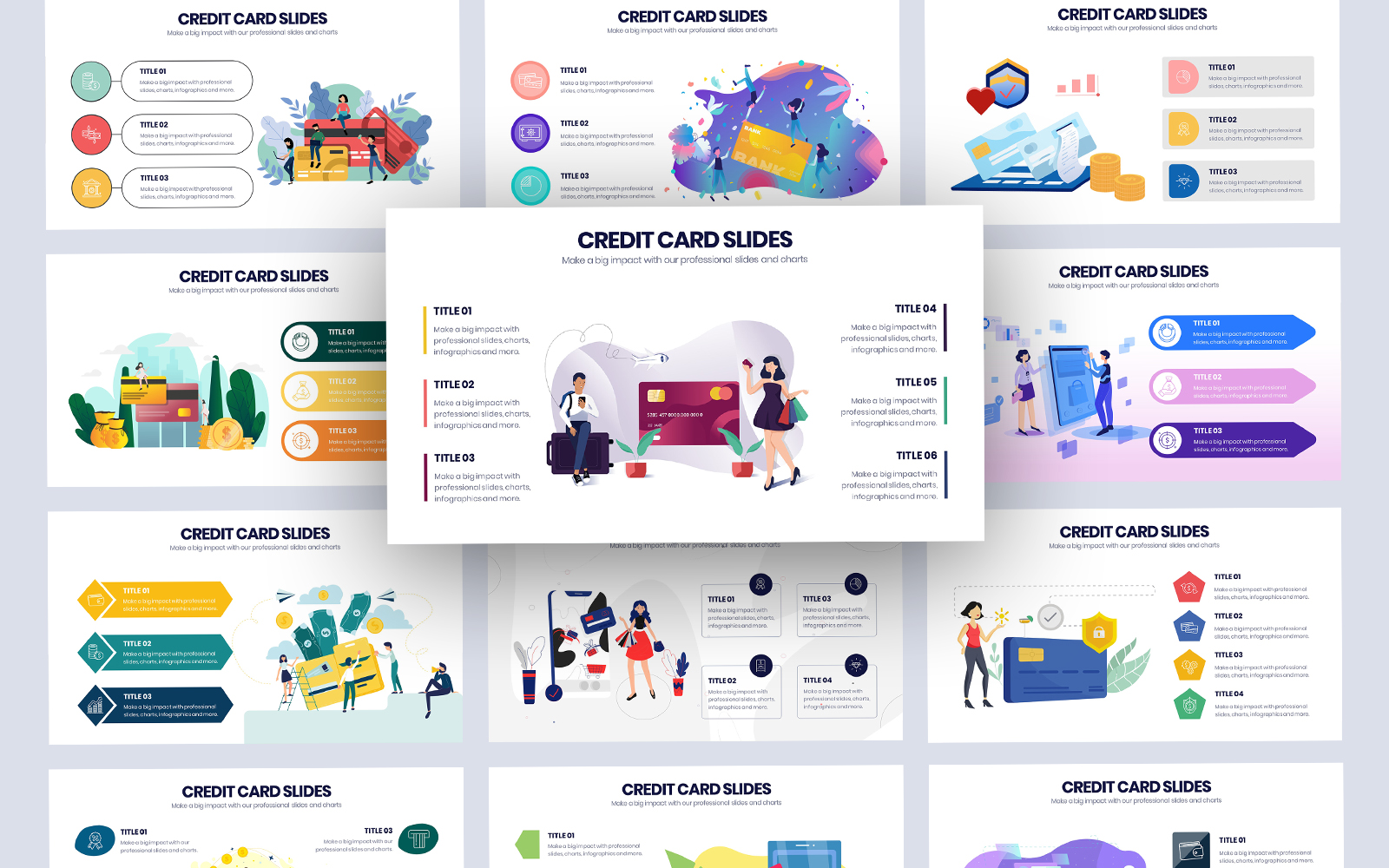 Credit Card Vector Infographic PowerPoint Template