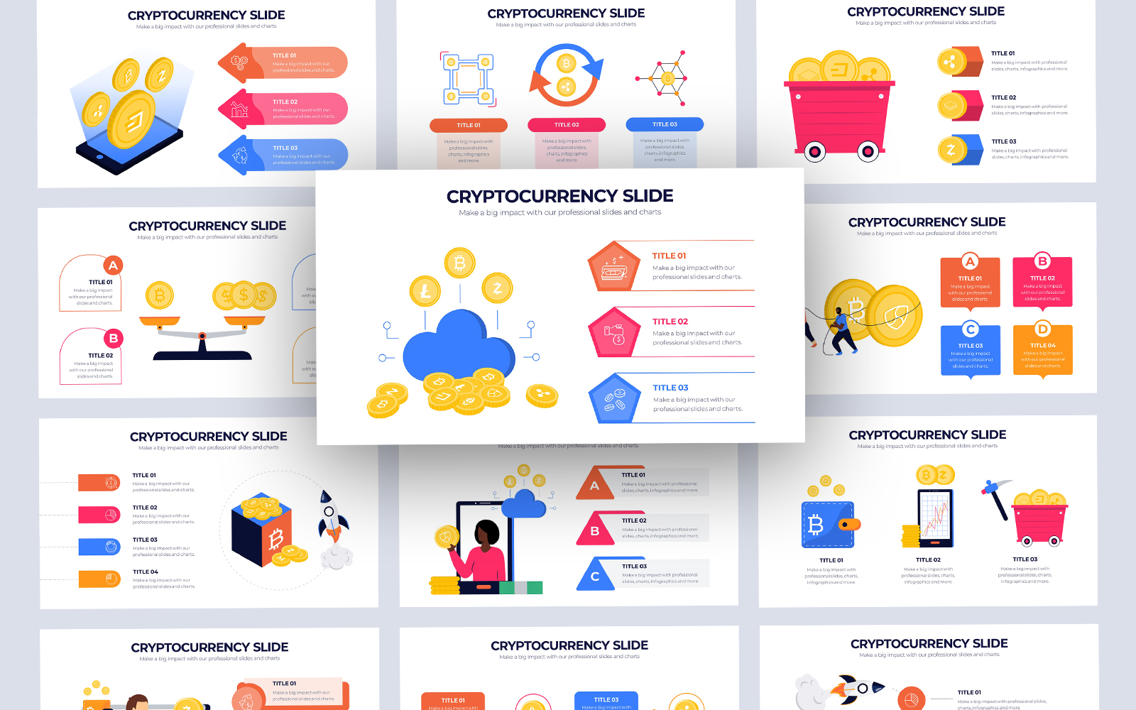 Cryptocurrency Vector Infographic PowerPoint Template