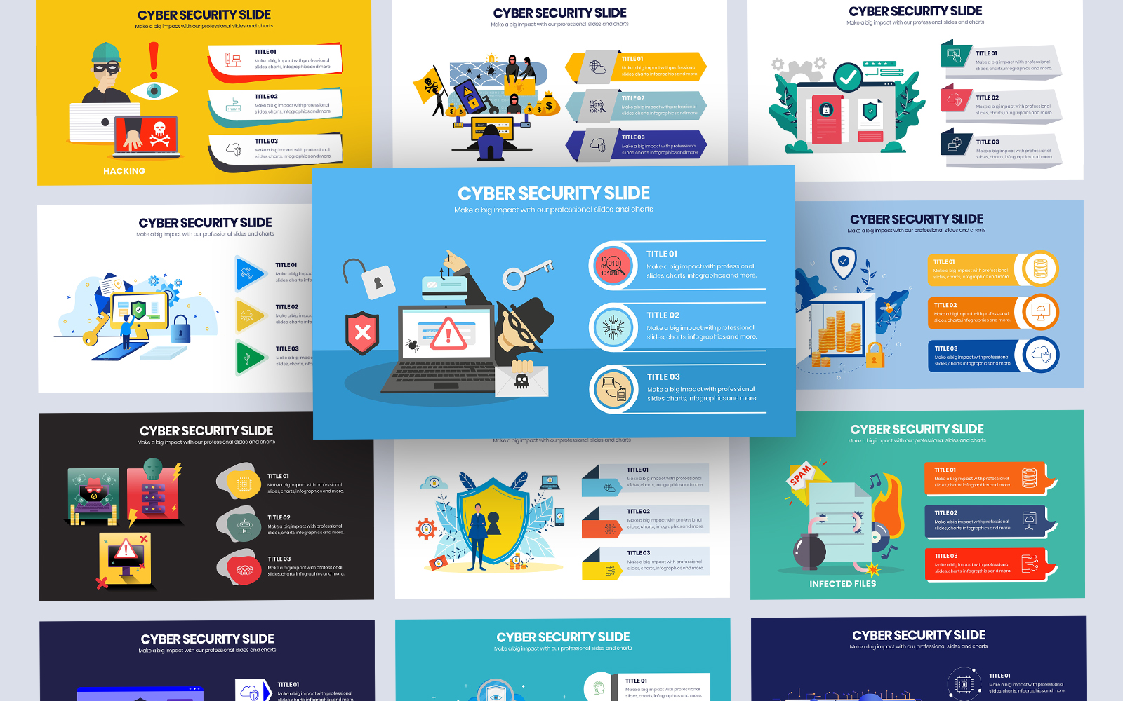 Cyber Security Vector Infographic PowerPoint Template