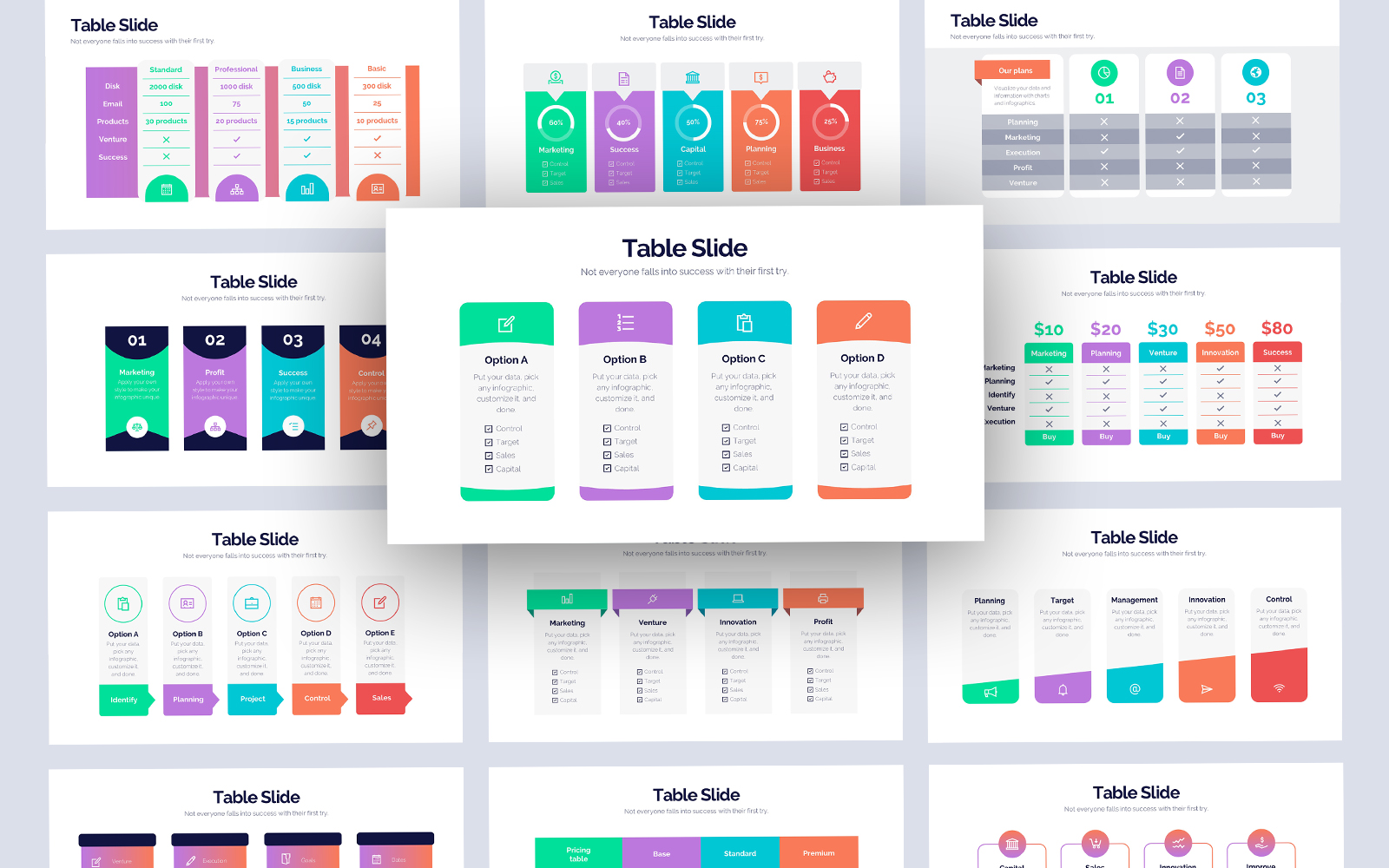 Table Data Infographic PowerPoint Template