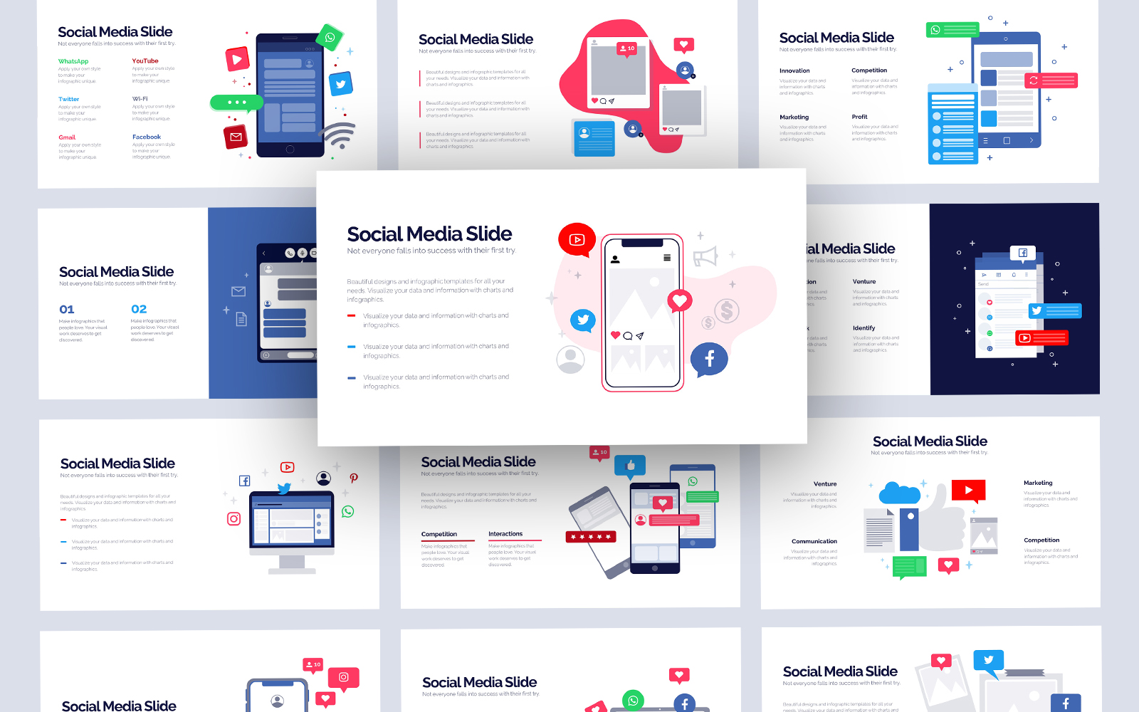 Social Media Infographic Slides PowerPoint Template