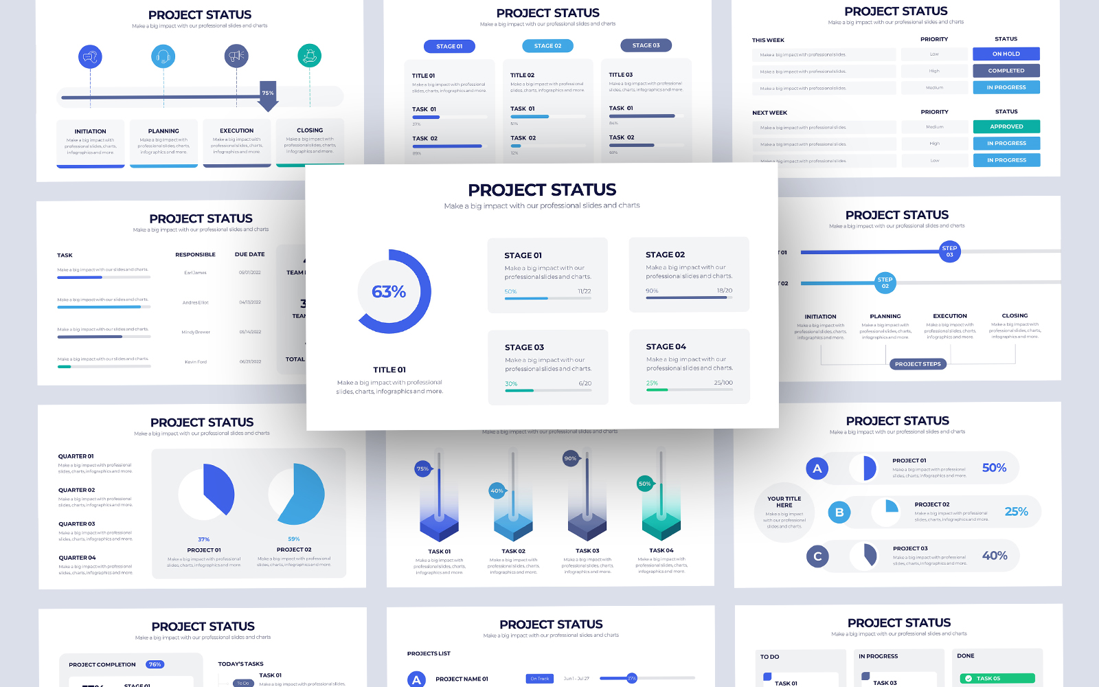 Project Status Infographic PowerPoint Template