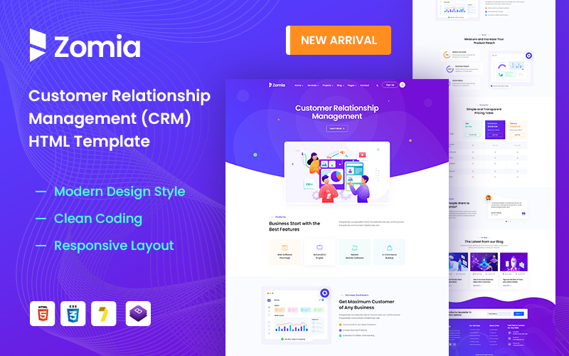 Zomia CRM &  Software HTML5 Template