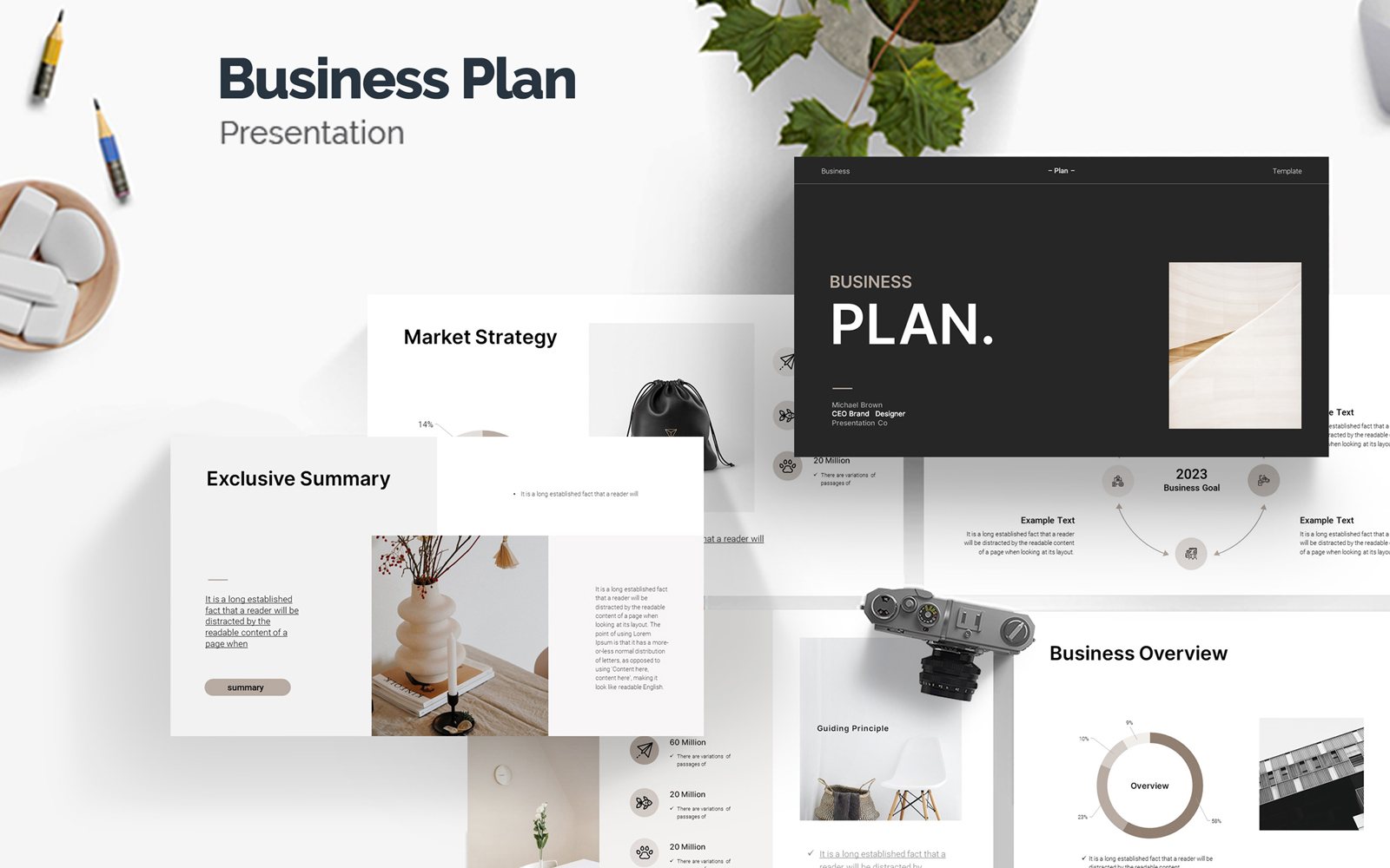 Clean Business Plan Presentation Template