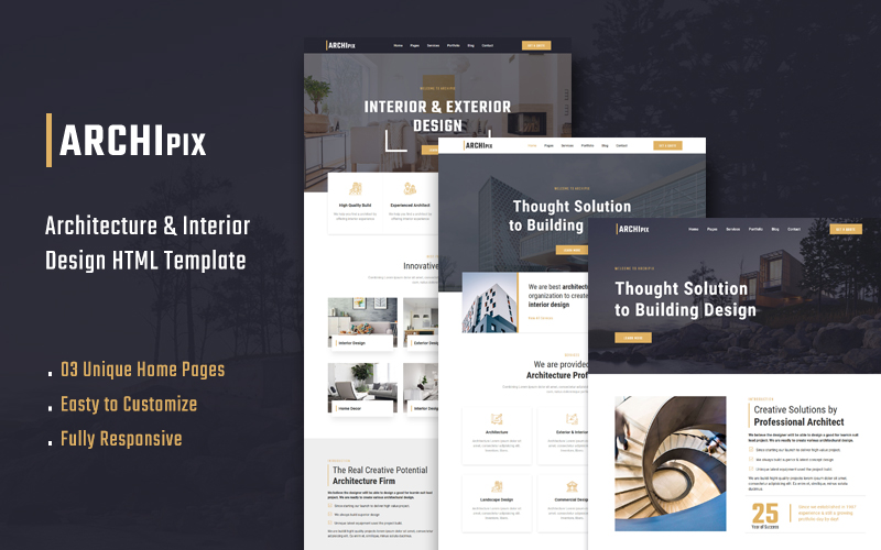 Archipix - Architecture & Interior Design HTML Template