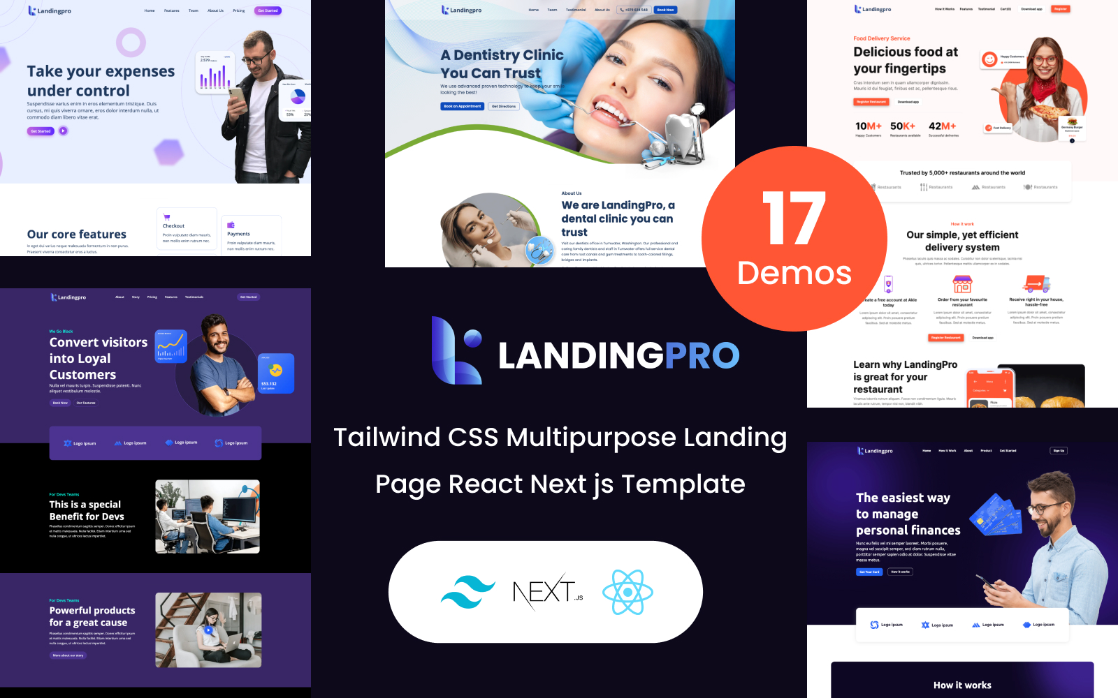 landingpro - Tailwind CSS Multipurpose Landing Page React Next JS Template